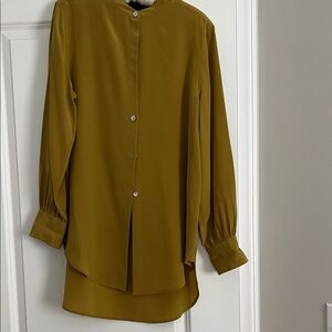 St. John Olive Button-Up Blouse